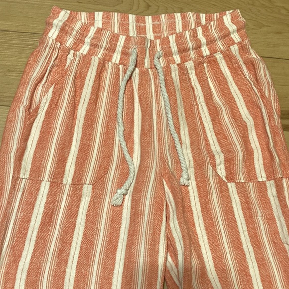 Women’s Indigo Rein Striped Peach White Loungewear Drawstring Pants Size Small - Picture 4 of 12